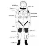 NASA のフライト スーツ ベクトル描画